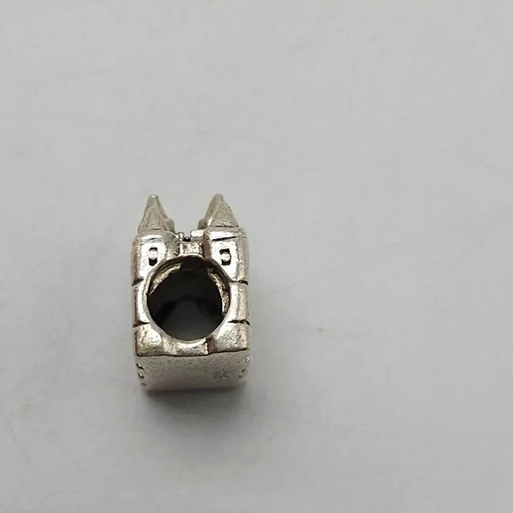 Sterling Silver Castle Charm Bead .925 European Style For Bracelets Necklaces - Picture 2 of 5